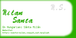 milan santa business card