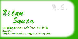 milan santa business card